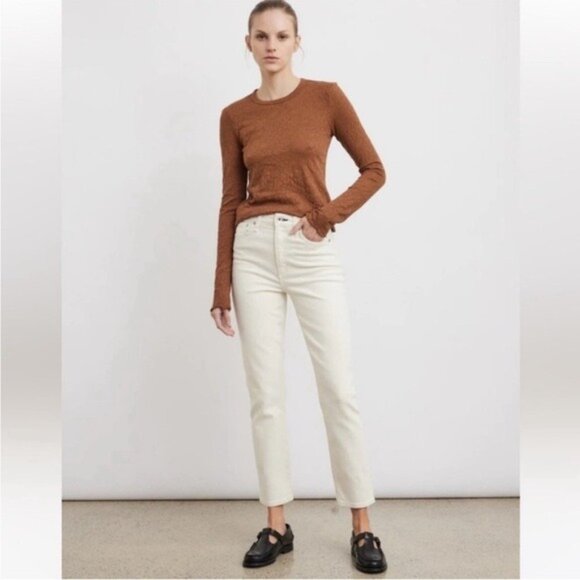 Rag & Bone Denim Nina High Rise Ankle Cigarette Jeans in Ecru White 24 - Picture 12 of 12